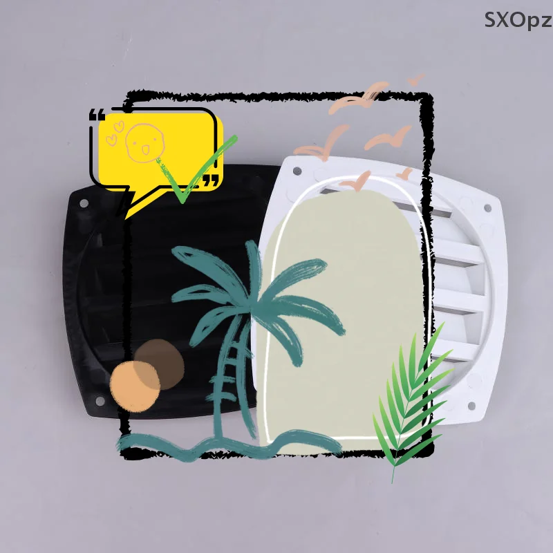 1 قطعة قارب RV منفذ تهوية الهواء شواية مربعة، غطاء قناة تنفيس للبحرية