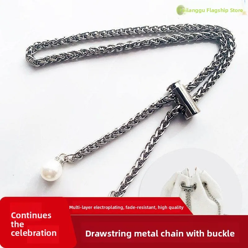 Metal Crossbody Strap Bucket Bag Rope Backpack Strap Replacement Chain Shoulder Strap Accessories Fashionable Bag Parts