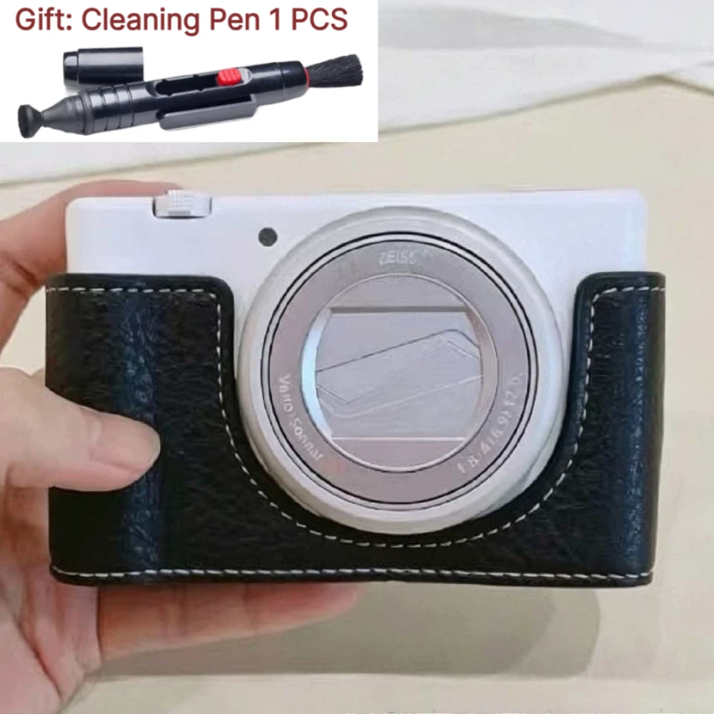 For Sony ZV1F ZV1M2 camera bag ZV1F Camera case protective case PU Leather case base half cover +1 PCS Free Cleaning Pen