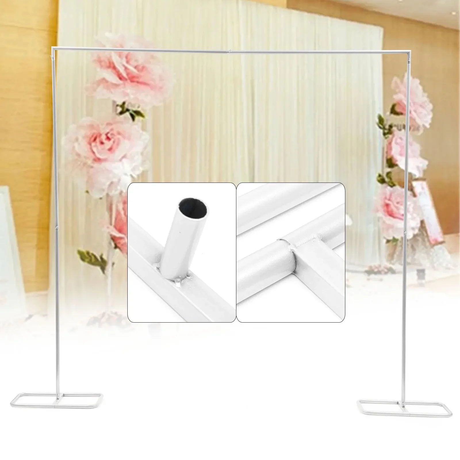 NUEVO Arco de Hierro para Eventos y Fiestas, Decoraciones de Fondo Blanco para Bodas, para Flores, Tul, Globos, Hojas, Soporte para Arcos