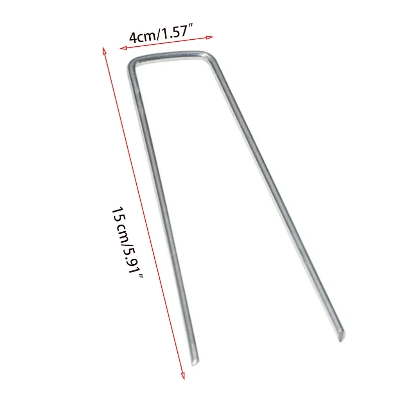 U-shaped Fence Stake Heavy-duty Sod Pins Galvanized Anti-rust Garden Landscape for Staples for Holding Fence Ground Cove