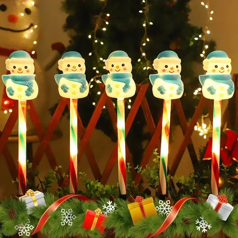 Outdoor Waterproof Solar Christmas Lights Santa Snowman LED Lawn Lamp Backyard Garden Rural Home Xmas Scene Decoration