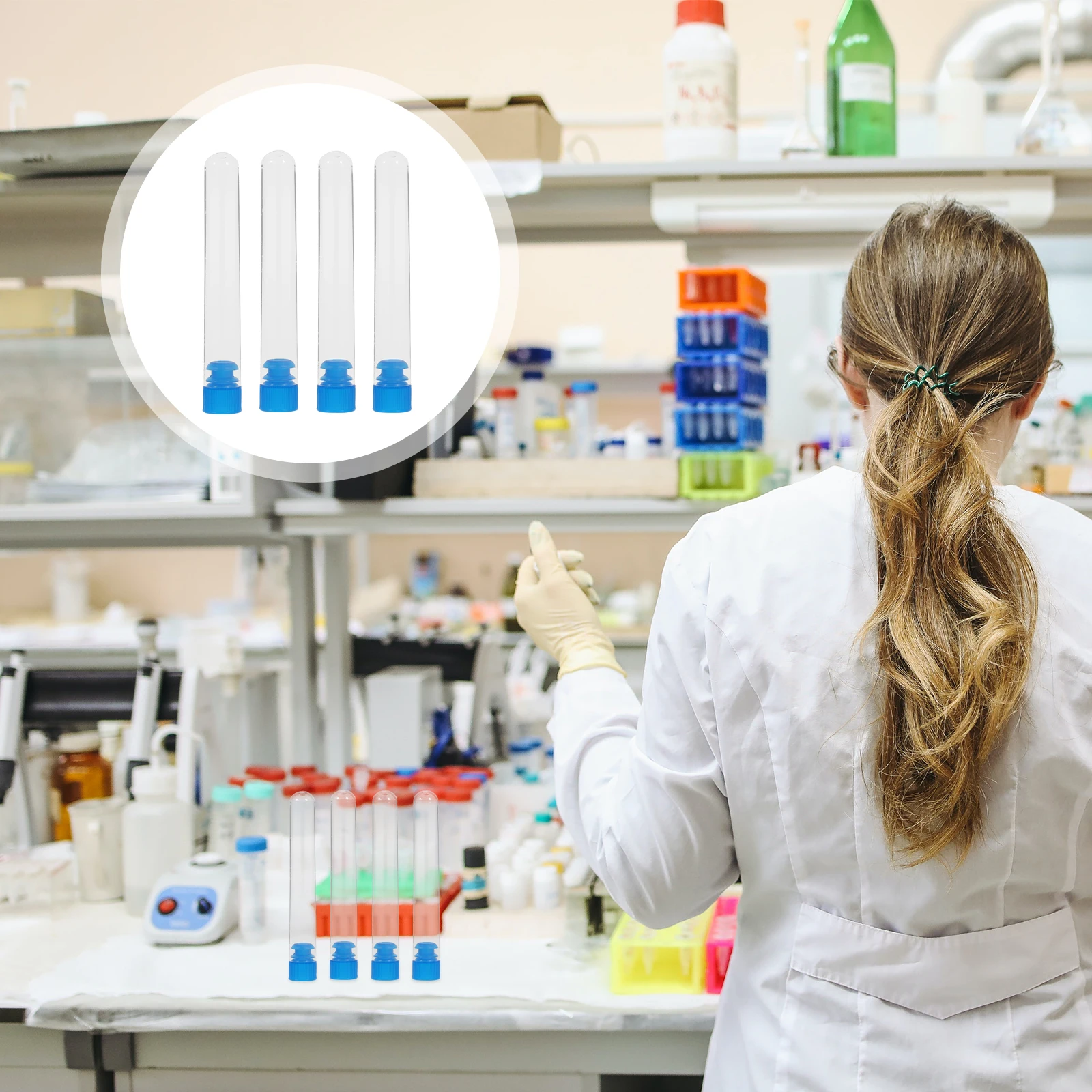 50 قطعة أنابيب اختبار بلاستيكية واضحة قسط عينة أنابيب لحاويات تخزين السوائل مختبر معدات تجربة الكيمياء