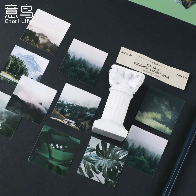 46 pcs/pack Forest series Box-Packed Stickers Creative Green Ins Style Journal Material Decorative Sticker