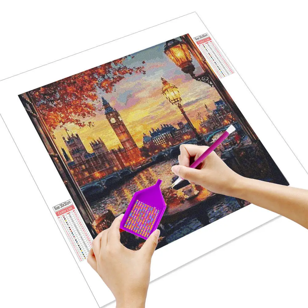 Huacan City Autumn Landscape Diamond Canvas Painting Poster And Print Wall Art Picture For Living Room Home Decor