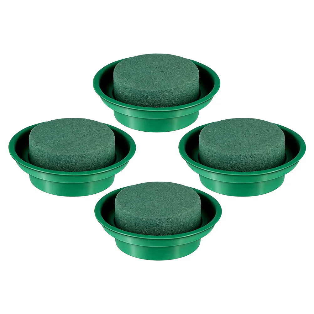 

4Pcs Round Floral Flower Mud Bases Water Absorbing Moisturizing Support for Flower Arrangement DIY Fresh Flowers