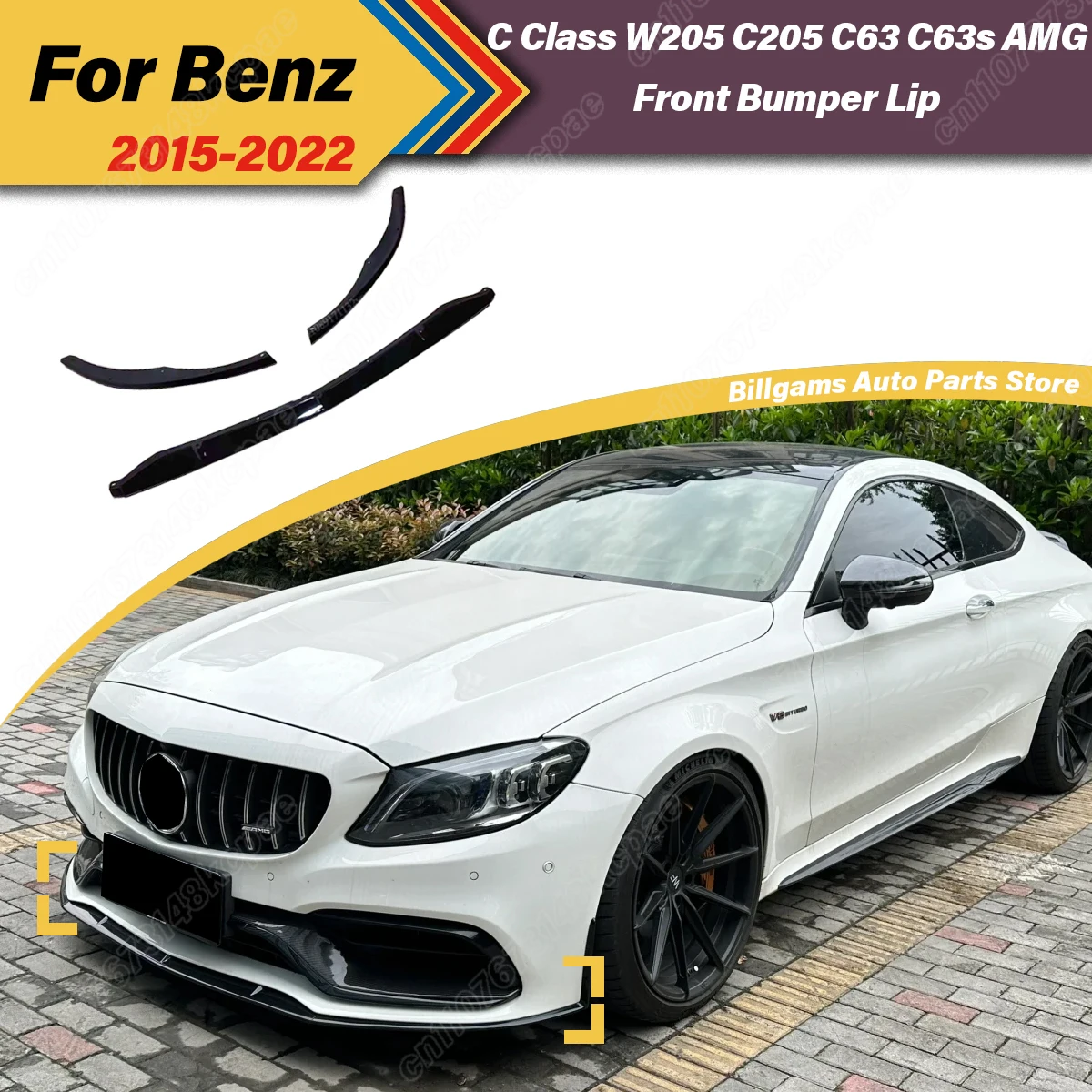 

For Mercedes-Benz C-Class W205 C205 C63 C63s AMG 2015 2016 2017 2018 2019 2020 2021 2022 Car Front Bumper Spoiler Lip Body Kit