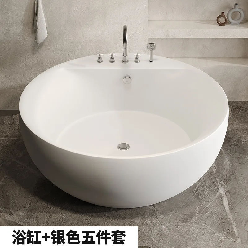 حوض استحمام مستدير مستقل متكامل بدون خياطة فندق B & B حوض استحمام أكريليك منزلي مزدوج حوض استحمام كبير للزوجين