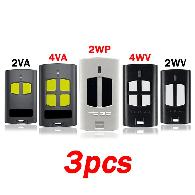 

3PCS Garage Door / Gate Remote Control For BENINCA TO.GO VA WV 2VA 4VA 2WV 4WV 2WP WP 4WP 433.92MHz Hand Transmitter