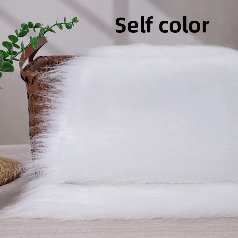 6cm Long Pile Faux Fur Fabric By The Meter for Backdrop Chair Decor Fursuit Toys Photo Prop Sewing Soft Warm Plush Cloth White