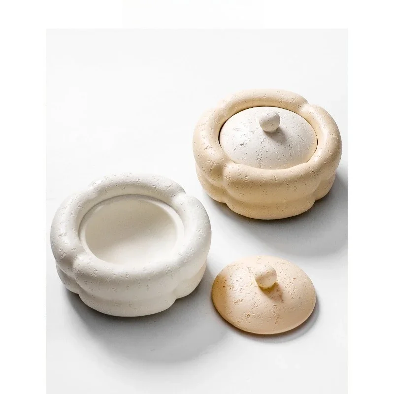 Luxury Travertine Style Ashtray with Lid, Elegant Ash-Proof Resin Tray for Living Room & Office, Modern Home  Desktop Decor