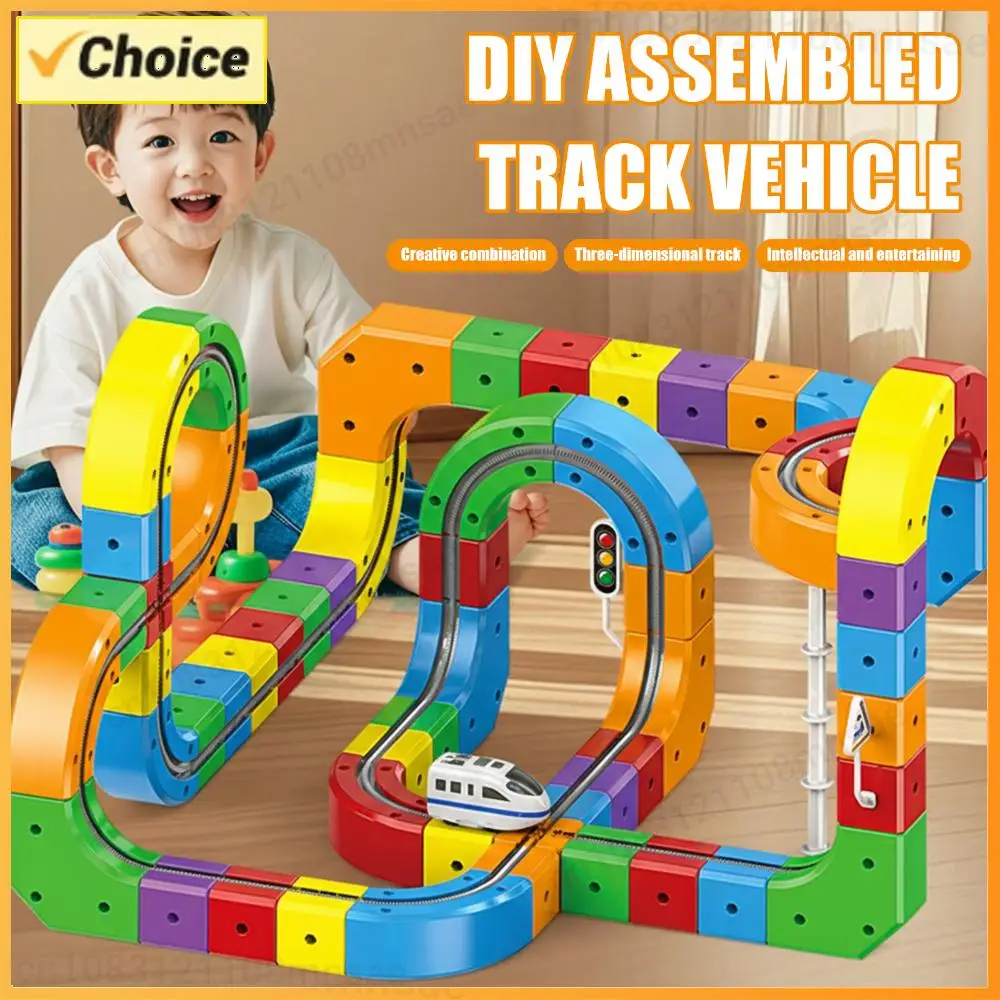 3D Magnetische Bouwstenen Speelgoedbaan Gemotoriseerde Auto Zwaartekracht-ontwerpende Elektrische Treinset DIY Zintuiglijk Speelgoed voor Kinderen Jongens Meisjes Cadeau