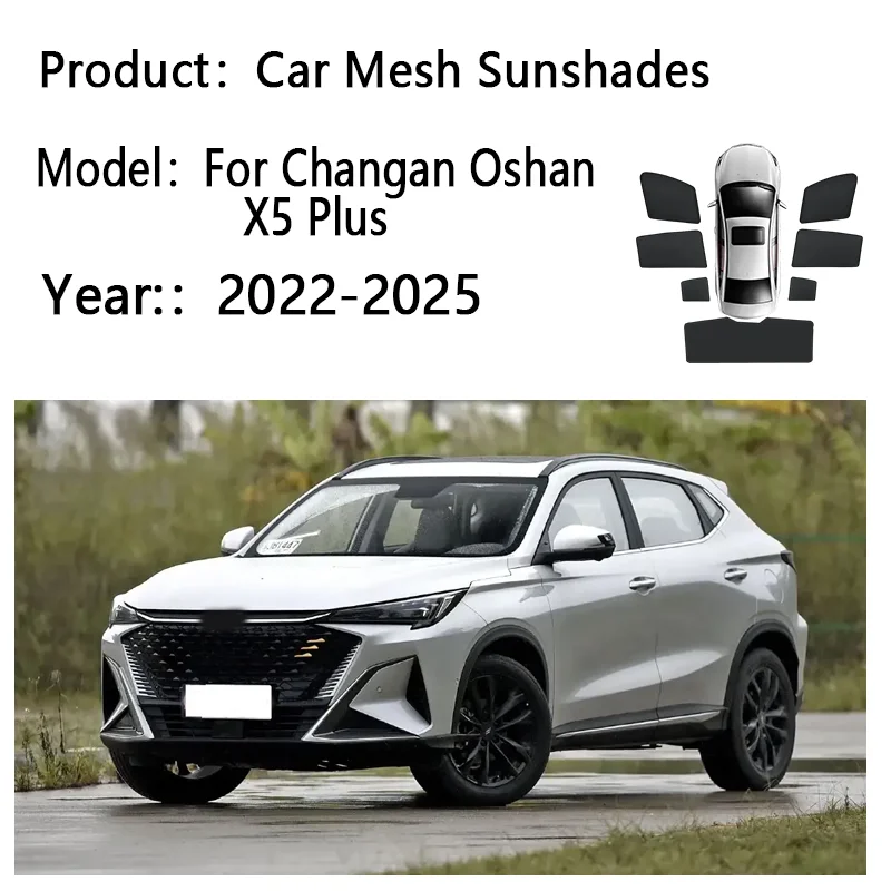 Woe Window Visor for Changan Oshan X5 2022-2025 Rain Guard Side Vent Deflector Weathershield Tape-On Outside Mount Sunshade