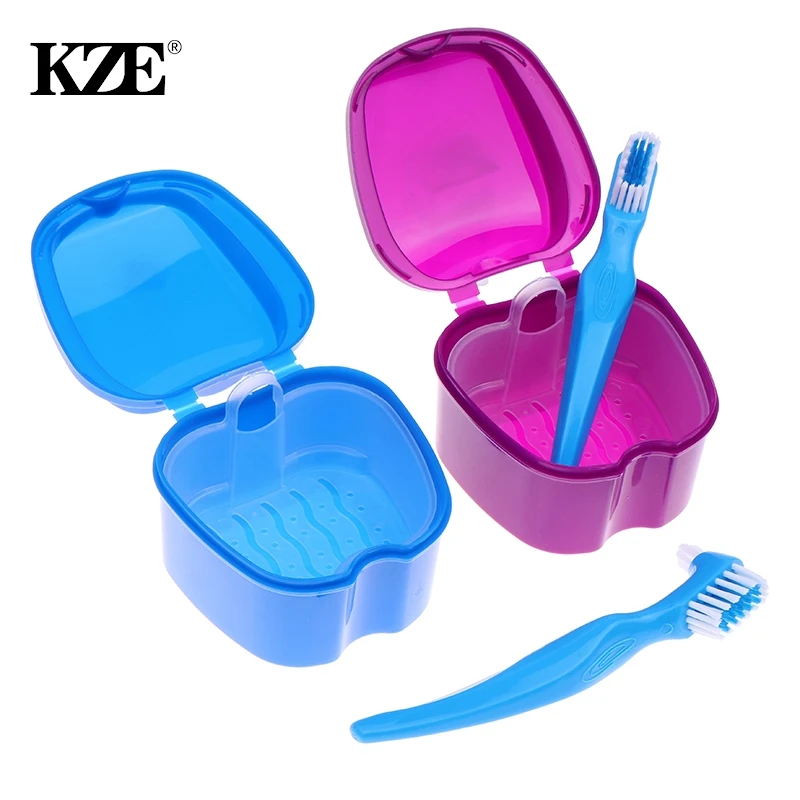 

Denture Bath Box Organizer Dental False Teeth Storage Box with Hanging Net Container Cleaning Teeth Cases Artificial Tooth Boxes
