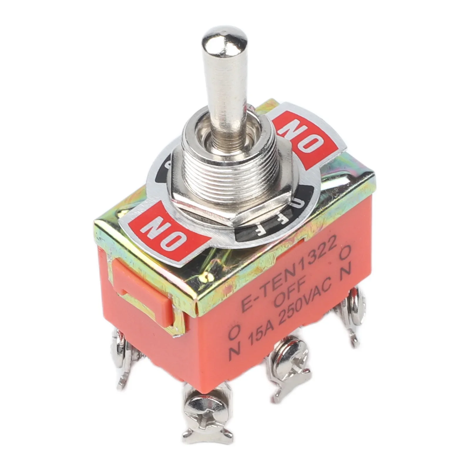 E-TEN1322 15A 250V Rocker Switch SPST 3 Position On-Off For Toggle Switch With Screw Foot Wiring And 12mm Panel Opening
