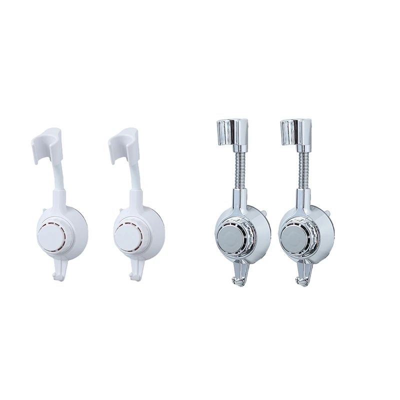 2 Suction Cup Shower Holders Adjustable Fixed Base Spray Head Shower Rack Bathroom Holder Holder Hand Holder White Easy To Use
