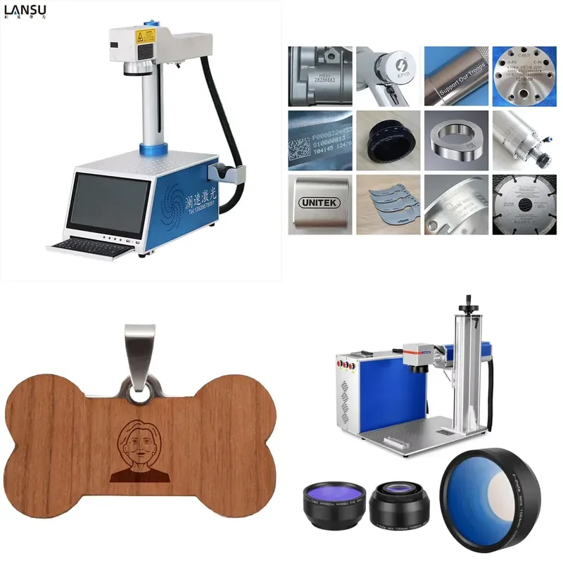 20W 30W Desktop Portable Fiber Laser Marking Engraving Machine for Metal Jewelry Dog Tag Logo with CE Certification