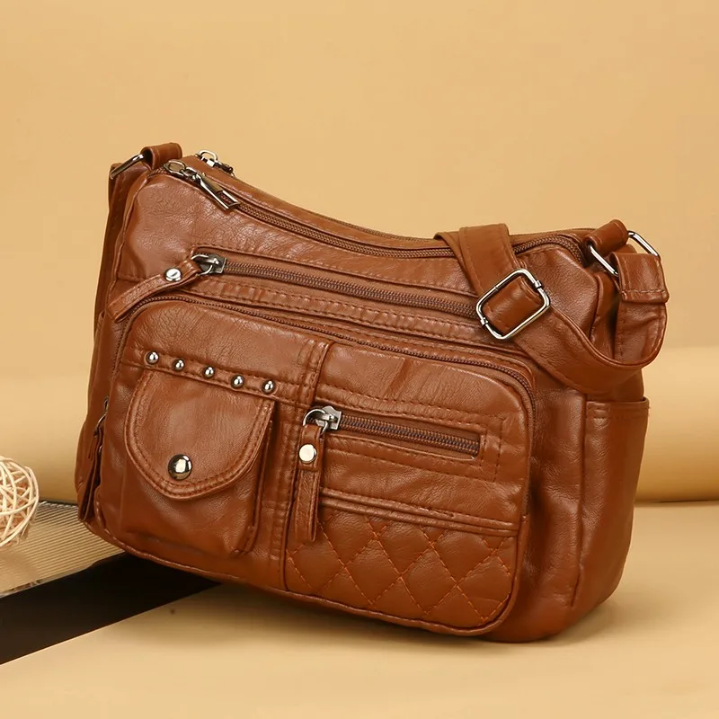 

Pu Solid Color Shoulder Bags Zipper High Quality 2025 Hot Sale Bags for Women Sequined Versatile Commuting Crossbody Bags