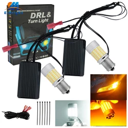 BAU15S PY21W P21W BA15S 3156 7440 2016 LED White Amber Switchback 2000LM Turn Signal DRL Driving Light with Fan CANBUS NO ERROR