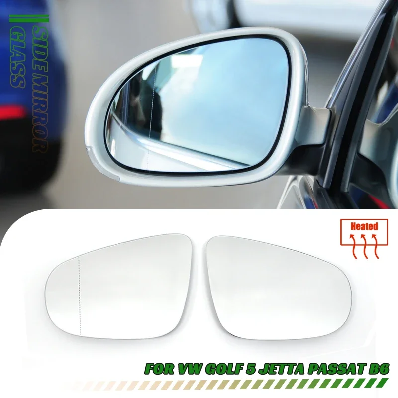 Heated Clear Rear View Side Mirror Glass Lens For Volkswagen Golf 5 MK5 GTI Variant R32 Plus CrossGolf MK5 Replacement