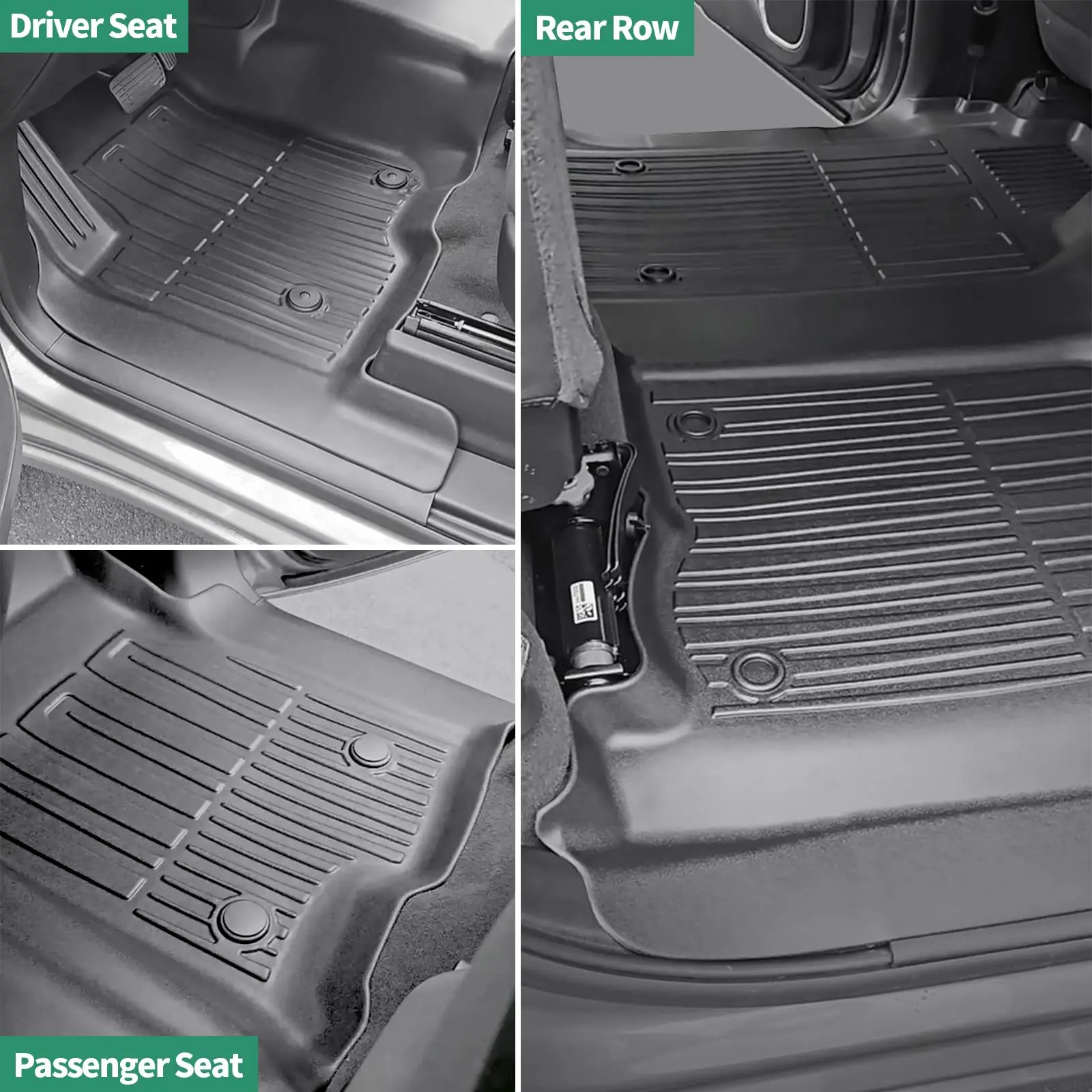 سجادات أرضية لسيارة تشيفي سيلفرادو/جي إم سي سييرا 1500/2500HD/3500HD بدون صندوق تخزين المقعد الخلفي، مقعد المقعد الأمامي #3