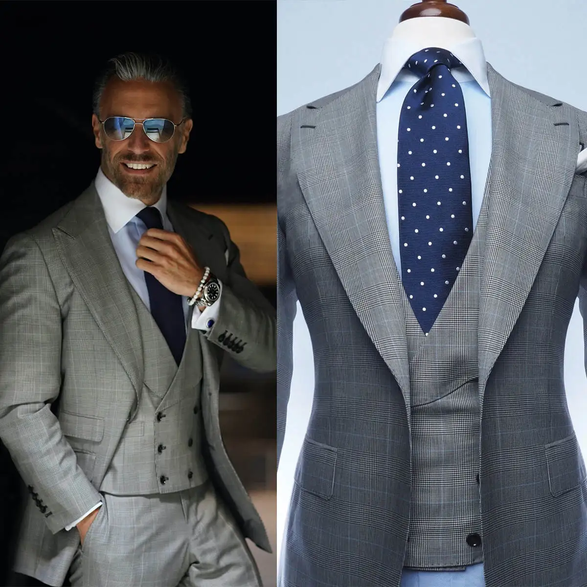 Classic Men Suits Coat Vest Pants Groom Business 3 Piece Suit Business Wedding Blazer Pants Prom Party Jacket Size Customized