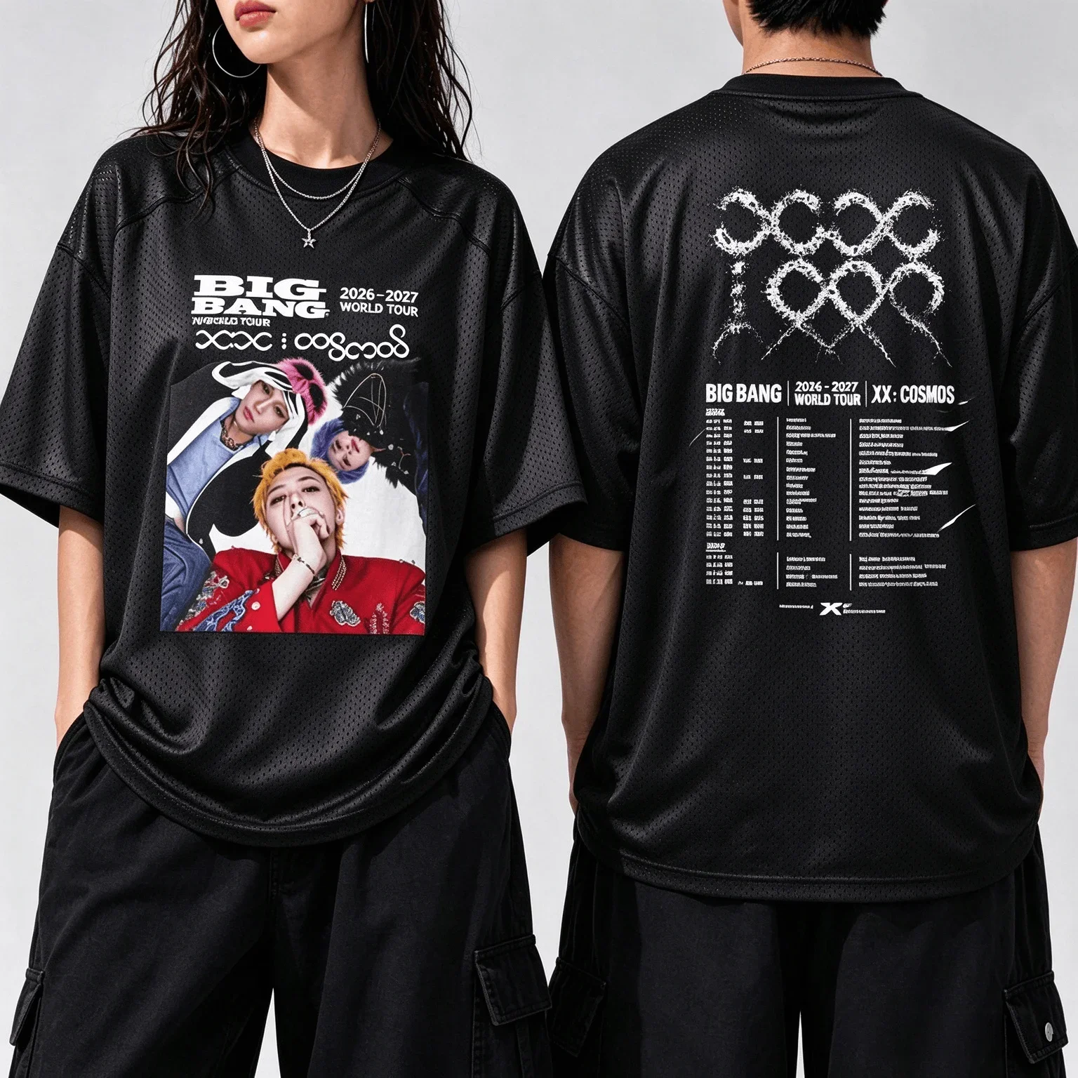 Bigbang 20th Anniversary Concert Unisex T-Shirt XX COSMOS 2026-2027 World Tour Front Back Portrait Print Kpop VIP Fans Tee