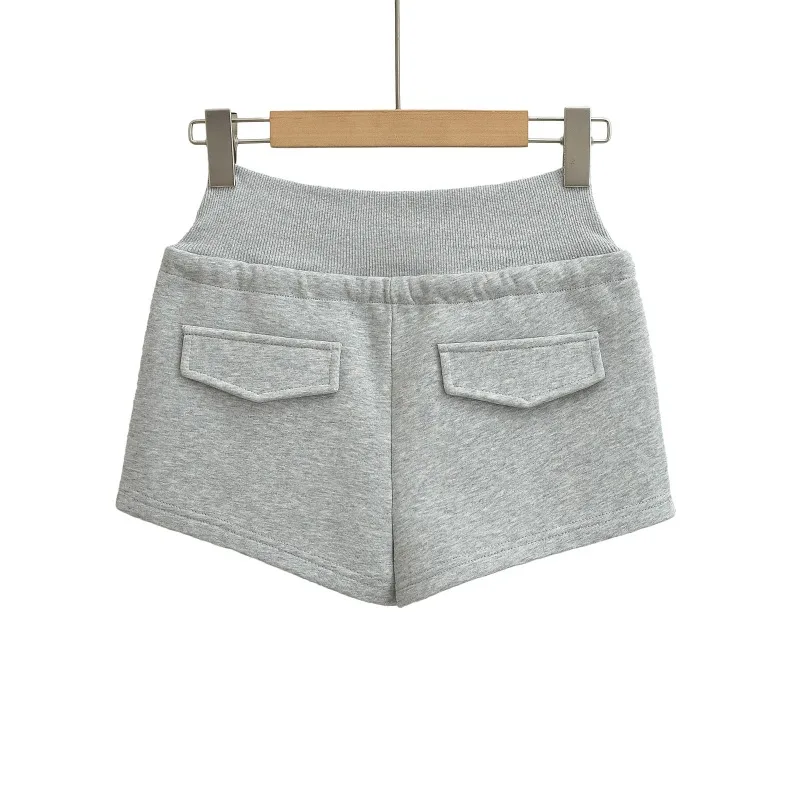 Threaded Elastic Waist Casual Shorts for Women Summer New American Spicy Girl Drawstring Show Figure Straight Hot Pants Cotton