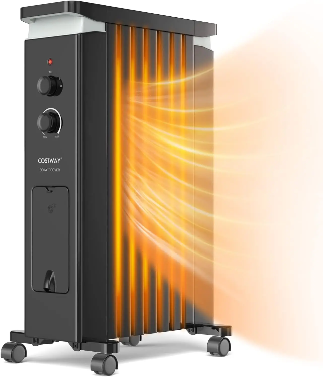 Oil Filled Radiator Heater, 1500W Portable Space Heater with 3 Heat Setting, Built-in Thermostat and Humidification