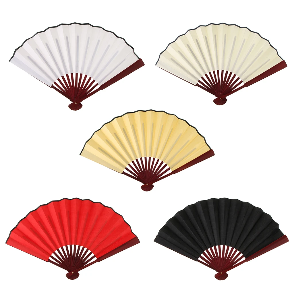 Rendimiento de abanico plegable de mano DIY de Kung Fu Tai Chi chino de bambú