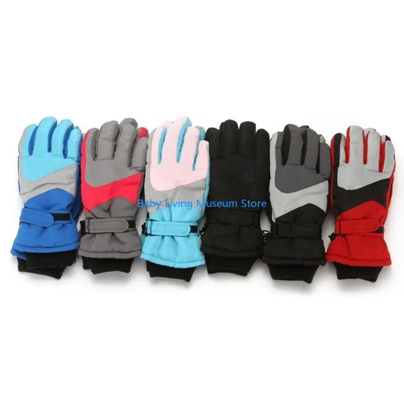 

P31C Kids Children Winter Thicken Warm Mountain Snowboard Ski Gloves Windproof Waterproof Full Finger Mittens for Outdoor