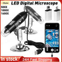USB Electronic Microscope with Stand Digital Microscope Camera 500X 1000X 1600X for Cell Phone Repair