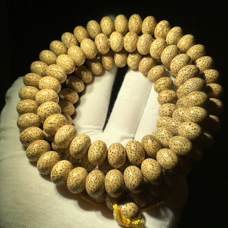 

Golden - , High-Density- Bodhi Buddha Beads, Weathered Seeds, Chicken Oil Yellow Abacus, Dark Moon