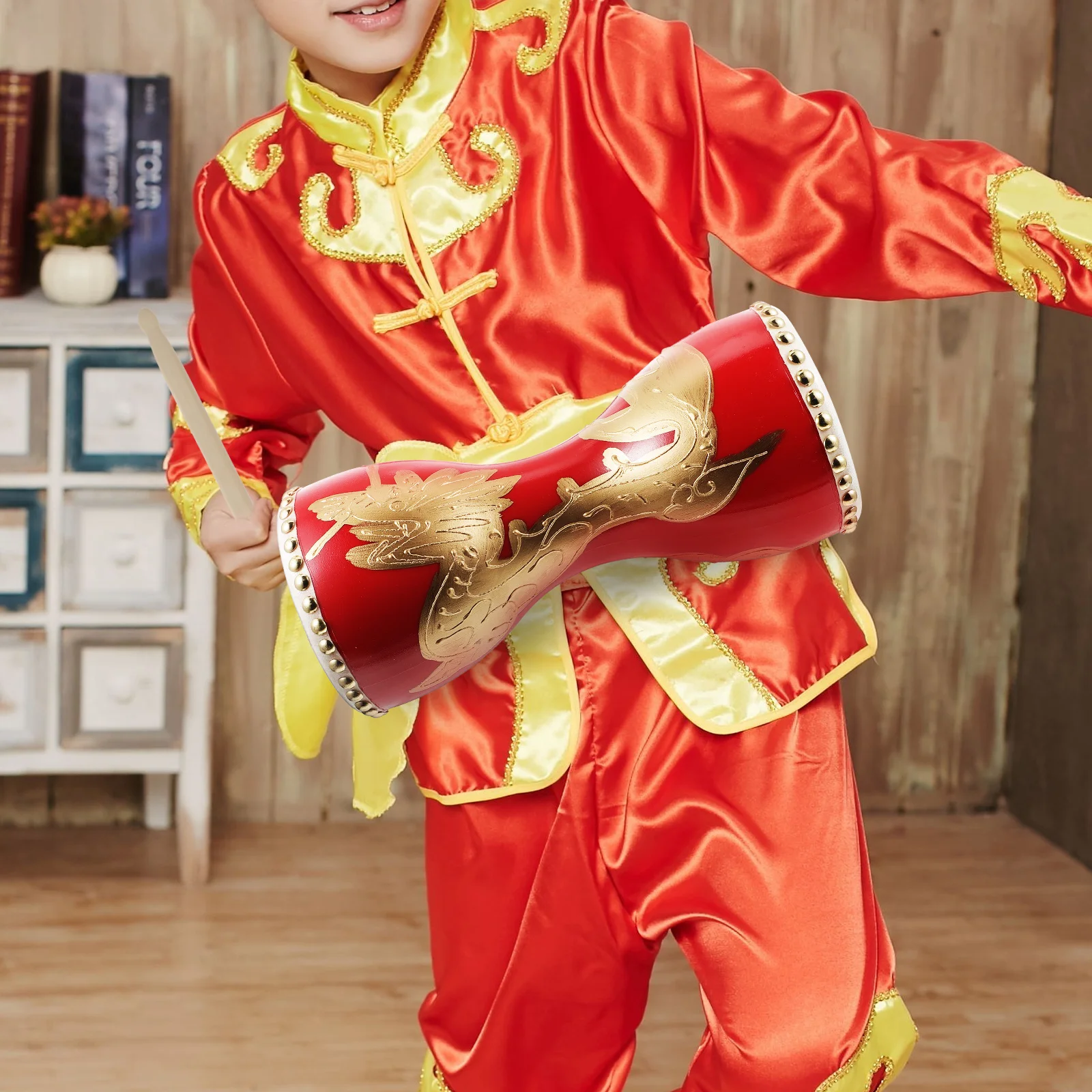 

Cowhide Drum H held Instrument Chinese Waist Drum Chinese Waist Portable Performance Adjustable Strap Durability