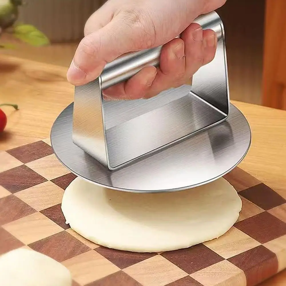 الفولاذ المقاوم للصدأ همبرغر فطائر الصحافة قالب غير عصا سهلة التنظيف التعميم صانع الخبز المسطح اللحوم الصحافة الهراسة أداة المطبخ #4