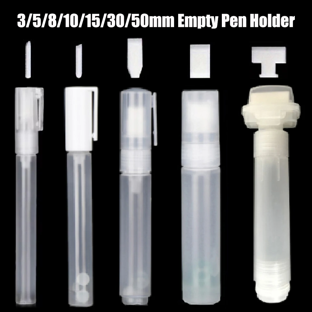 

3/5/8/10/15/30/50mm Reusable Graffiti Pen Plastic Transparent Bucket Tube Reusable Ink Marking Pen With Replancement Head