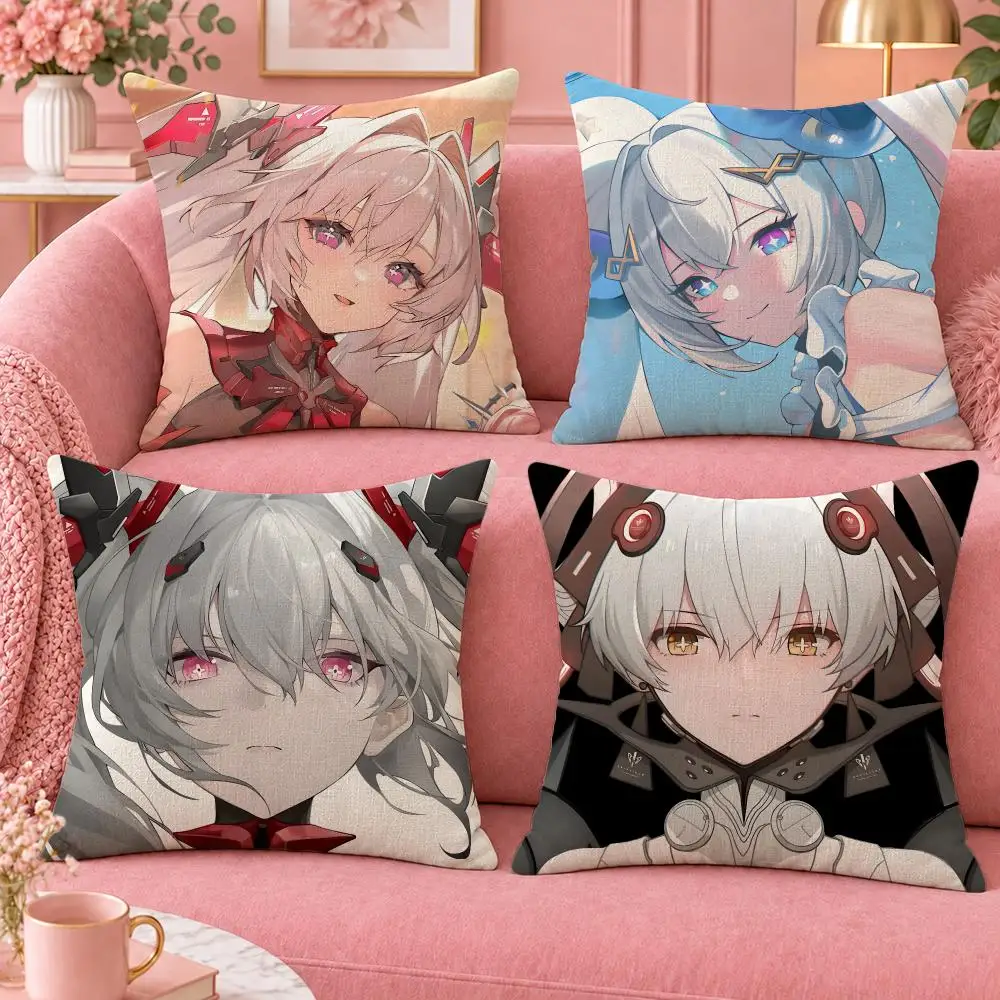 Game PGR Ascendant Luna Cushion Cover Cute Cartoon Throw Pillow Cover Soft Plush Cushion Cover Sofa Bedroom Home Decor