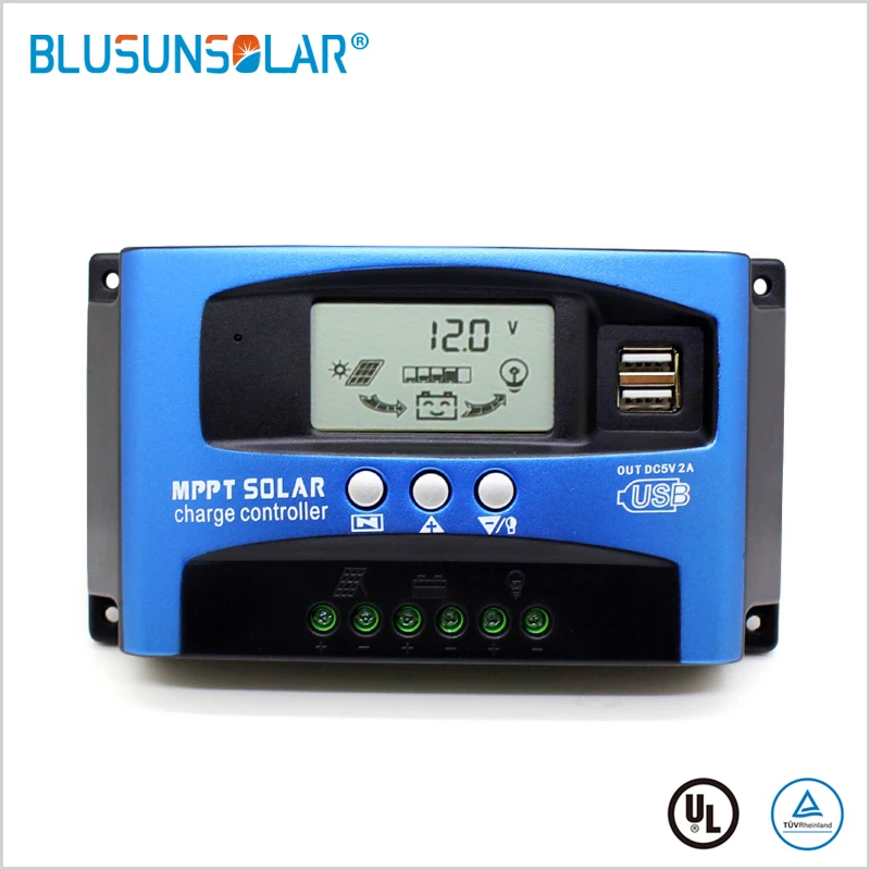 

40/50/60/100a Mppt Solar Panel Regulator Charge Controller Auto Solar Controllers for Home Dual Usb 12v/24v Auto Focus Battery