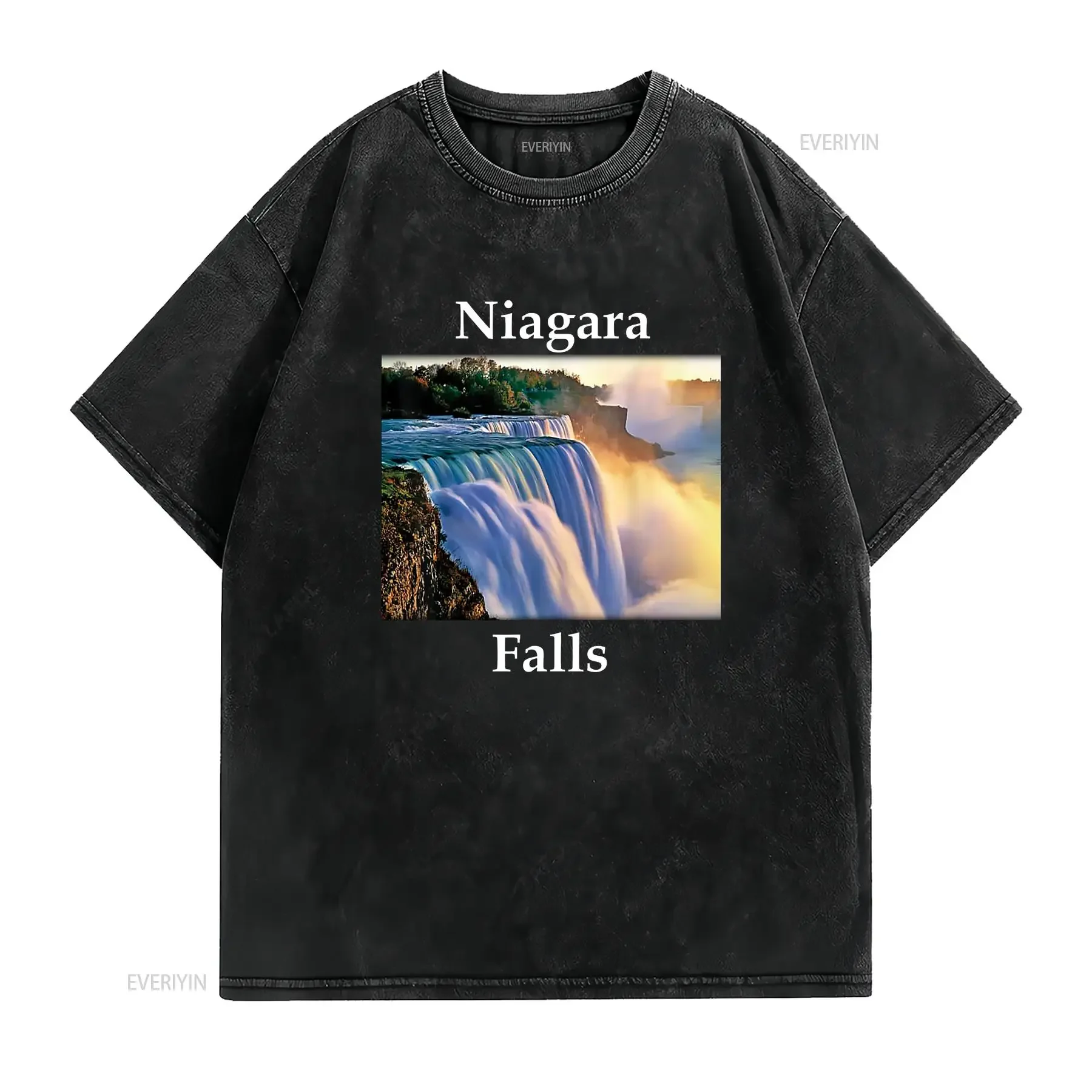 Beautiful and Spectacular Niagara Falls T Shirt Black vintage Washed streetwear Slightly Casual Versatile designer clothes
