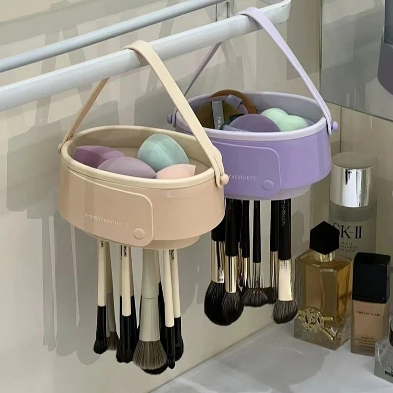 

Multi-Functional Washing and Drying All-in-One Dish Brush, Makeup Brush Cleaner, Beauty Tool, Puff Cleanser,and Storage Cylinder