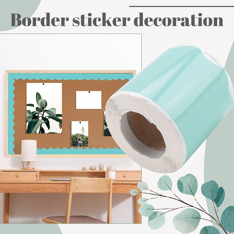 sticker Label Mintgroen Geschulpte Rolrand Stickerversiering - 50Ft - Versier Bulletin