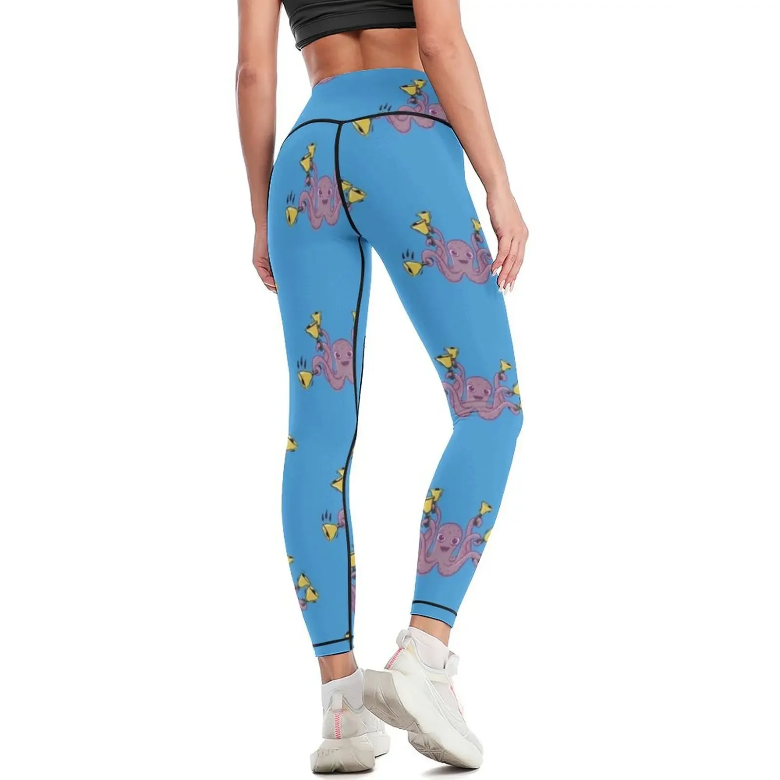 Pulpo Ringing Handbells Leggings de dibujos animados mujer deportiva ropa de gimnasio fitness pantalones de mujer pantalones de mujer Leggings de mujer