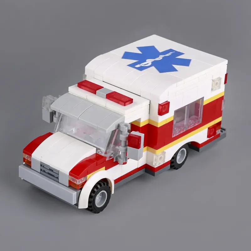 World War II Military Truck MOC City Ambulance Building Block American Medical Vehicle Brick Assembly Toy Boy Birthday Gift