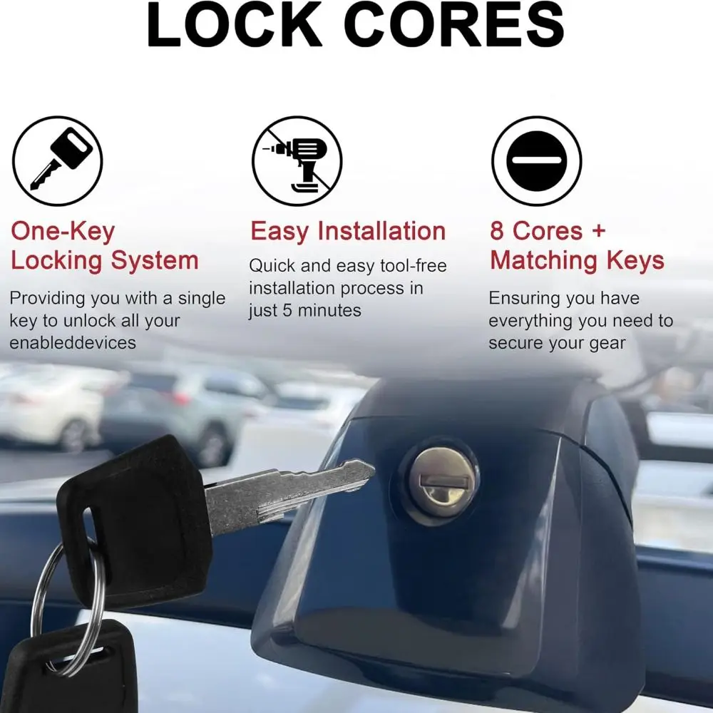 Professional Zinc Alloy Key Cylinder Durable Universal Lock Cores Anti-Theft Replacement Cores for Thule Car Rack