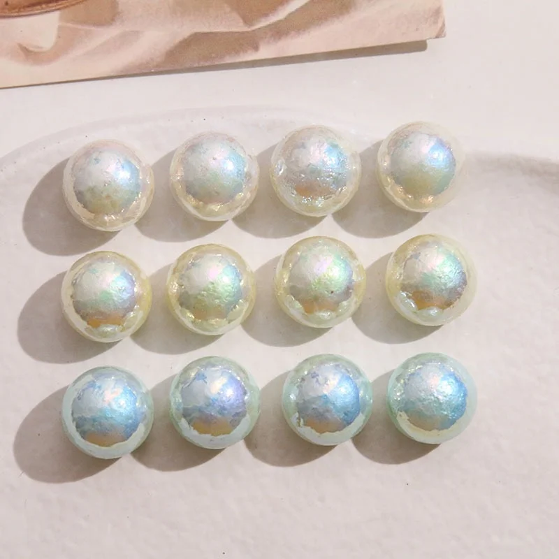 New arrived 50pcs/lot 14mm color print geometry rounds shape acrylic flatback cabochon beads diy jewelry garment hair accessory