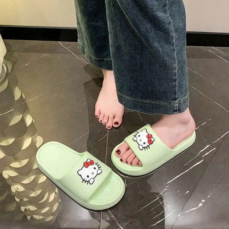 New Cute Hello Kitty EVA Slippers Shoes For Women In Summer, Suitable For Home Use Bathroom Anti-slip Slippers