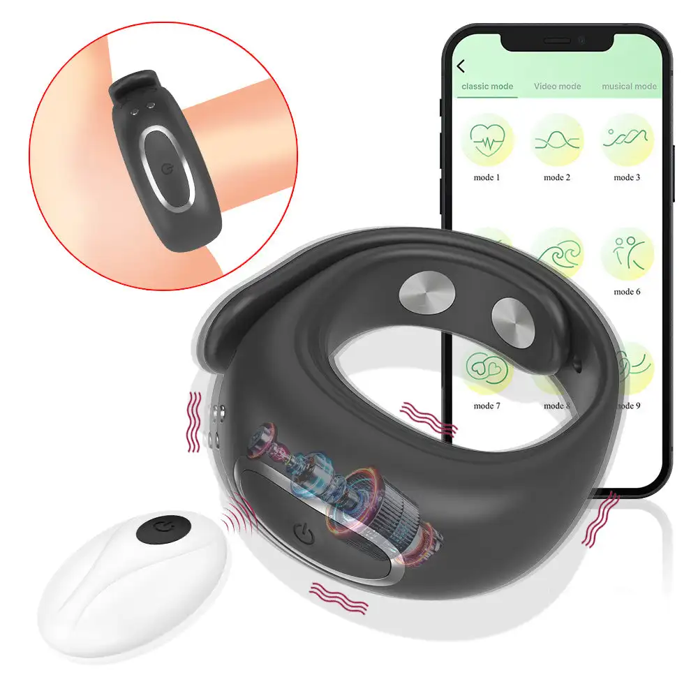 Application Wholesale from adult products Jesse charging APP remote control button strap adjustable vibration delay lock ring