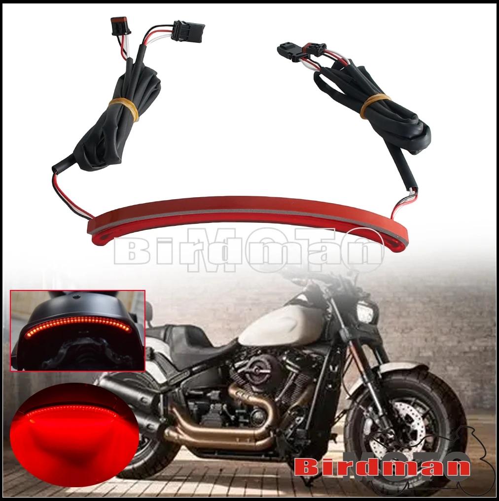 

Red Motorcycle Rear Fender LED Brake Running Tail Light Taillight Brake Lamp For Harley Softail Fat Bob FXFB 107 FXFBS 114 18-up