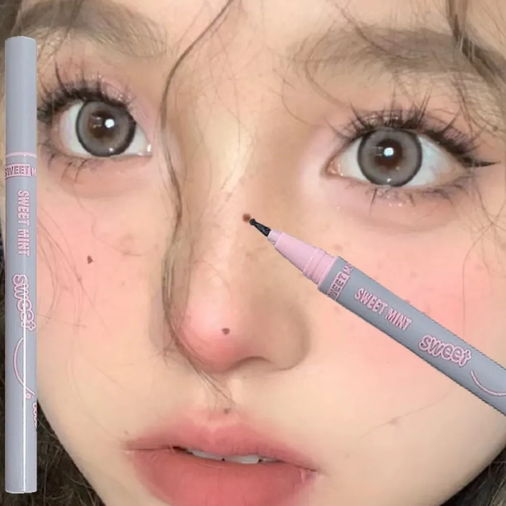 Lifelike Fake Freckle Pen Waterproof Quick Drying Face Dot Mole Pen Cheek Spots Tint Round Head Liquid Tear Mole Stamp Concealer