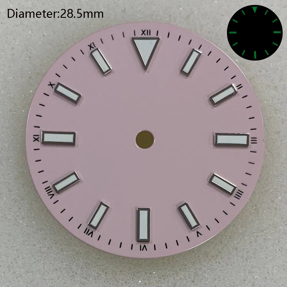Quadrante NH35 da 28,5 mm quadrante viola chiaro cielo blu rosa per gli accessori dell'orologio con movimento meccanico automatico NH35 possono personalizzare il logo